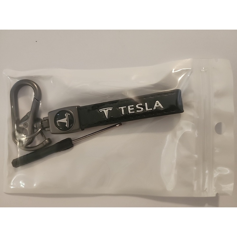 Tesla Luxury Leather Keychain Keyring Tesla‎ Logo